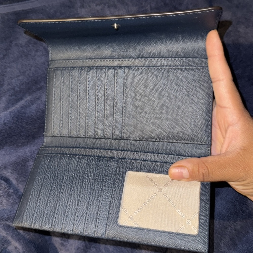 Michael Kors Blue Monogram Wallet - Picture 5 of 5